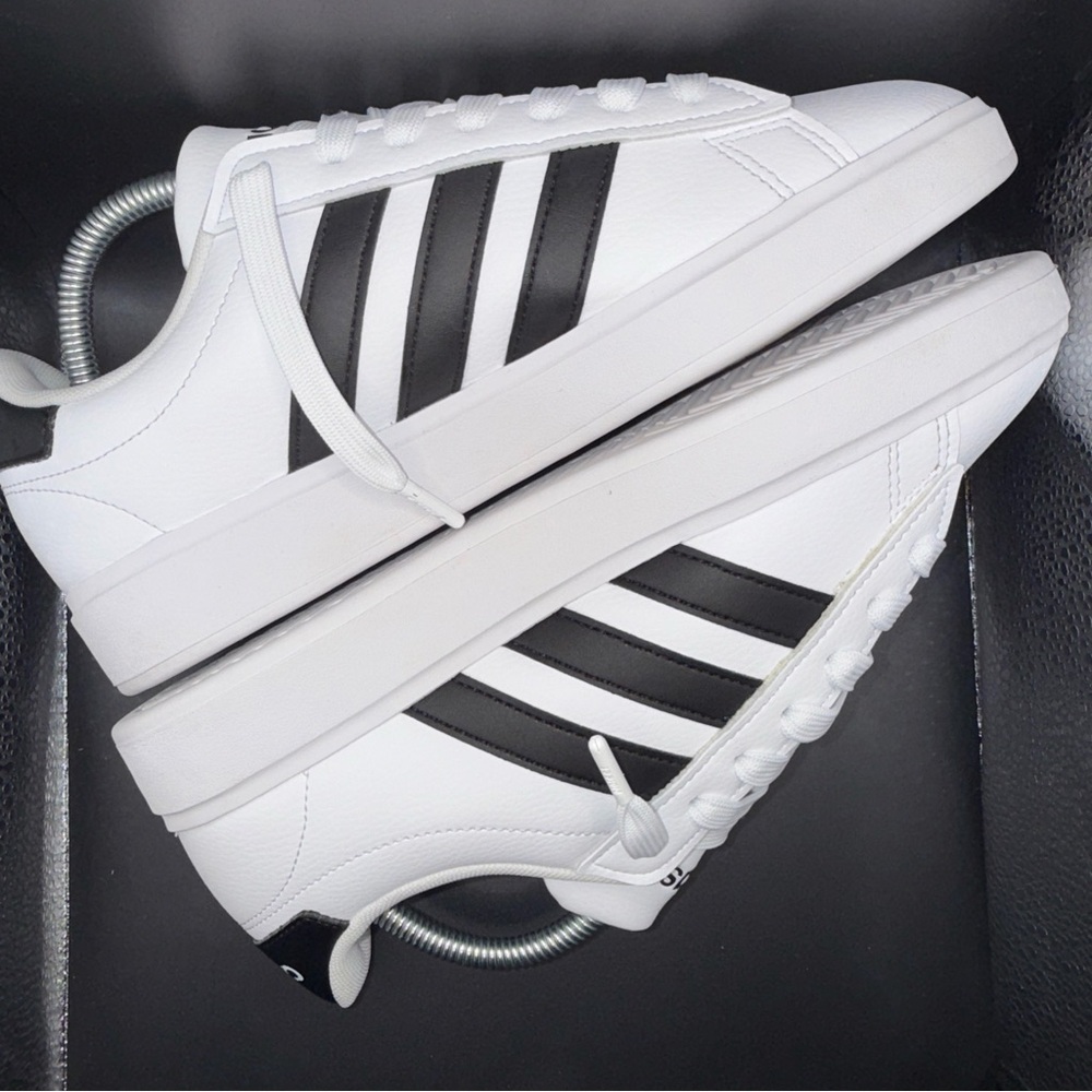 Size 8.5 - adidas Grand Court 2.0 White Black Women GW9214, No Box, Clean, 10/10 - Picture 7 of 10